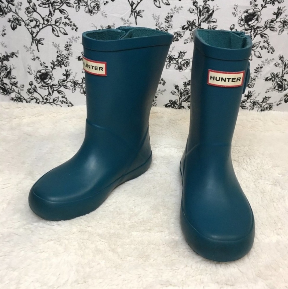 Hunter Dark Turquoise Kids Toddler Rain Boots 9